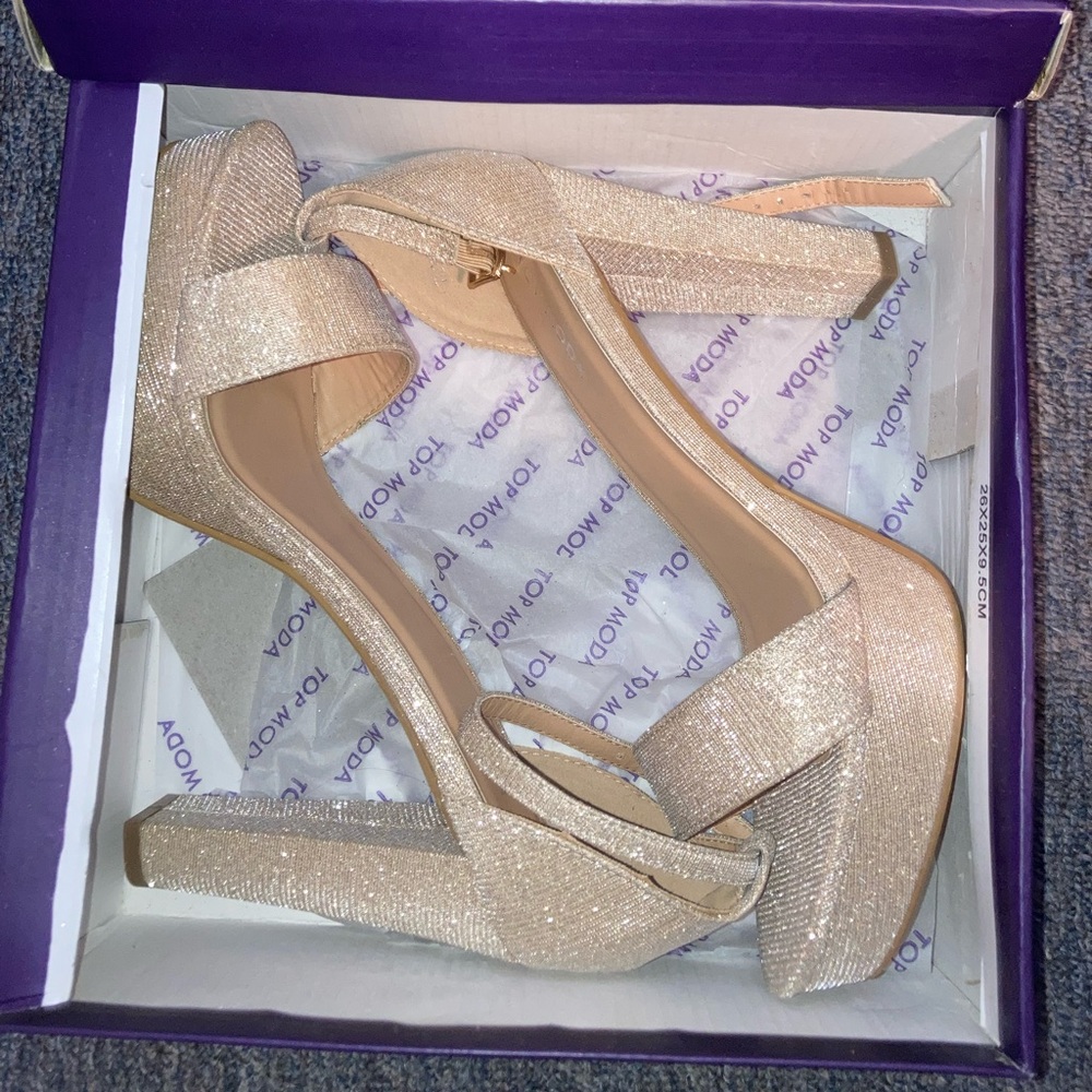 Sparkly Gold Heels